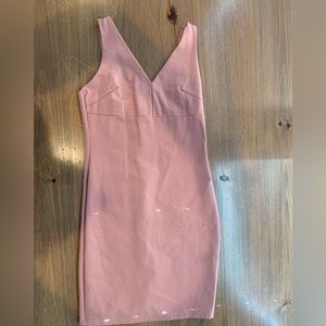 Pink fitted mini dress